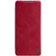 NILLKIN Qin Pro Series Card Holder Leather Flip Case priekš Samsung Galaxy S22 5G S901 - Sarkans - sāniski atverams maciņš