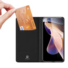Dux Ducis Skin Pro series priekš Xiaomi Redmi Note 11 Pro+ 5G - Melns - sāniski atverams maciņš ar magnētu un stendu