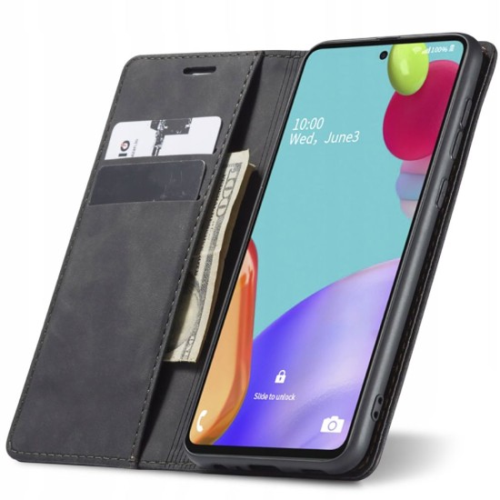 Tech-Protect Wallet 3 Book Case priekš Samsung Galaxy A53 5G A536 - Tumši Pelēks - sāniski atverams maciņš ar magnētu un stendu / grāmatveida maks