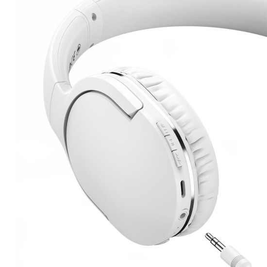 Baseus (D02) Encok Pro Bluetooth 5.3 Wireless Headphones with Microphone Universālas Bezvadu Austiņas - Baltas