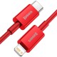 Baseus 1M Superior PD 20W Type-C to Lightning cable - Sarkans - Apple iPhone / iPad lādēšanas un datu kabelis / vads