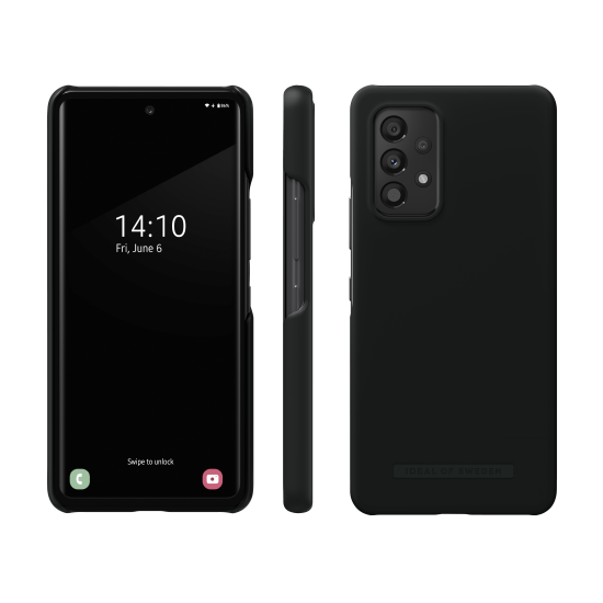 iDeal of Sweden Seamless SS22 Back Case priekš Samsung Galaxy A53 5G A536 - Coal Black - ciets silikona aizmugures apvalks ar iebūvētu metālisku plāksni / bampers-vāciņš