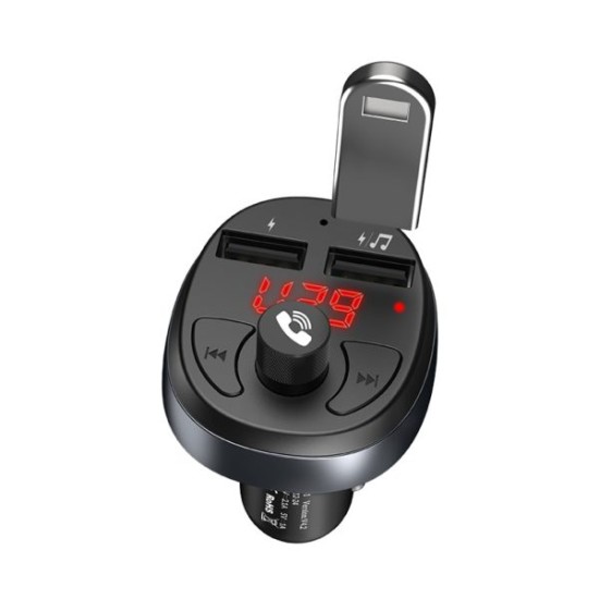 Hoco E41 Car Charger Wireless FM Transmitter ar Bluetooth V4.2 JL 12/24V Dual USB 2.1A - USB FM Transmiteris un auto lādētājs, MP3 Audio atskaņotājs