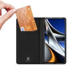 Dux Ducis Skin Pro series priekš Xiaomi Poco X4 Pro 5G - Melns - sāniski atverams maciņš ar magnētu un stendu
