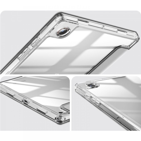 Infiland Rugged Crystal Book Case priekš Samsung Galaxy Tab A8 10.5 X200 / X205 - Sudrabains - sāniski atverams maciņš ar magnētu un stendu