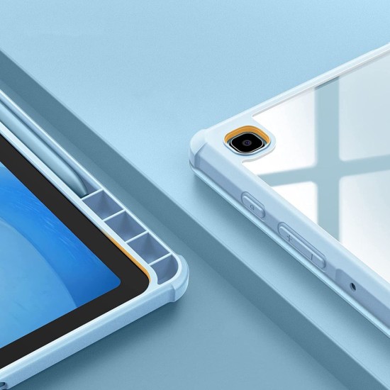 Tech-Protect Hybrid Smart Case priekš Samsung Galaxy Tab S6 Lite P610 / P613 / P615 / P619 - Gaiši Zils - triecienizturīgs sāniski atverams maciņš ar magnētu un stendu