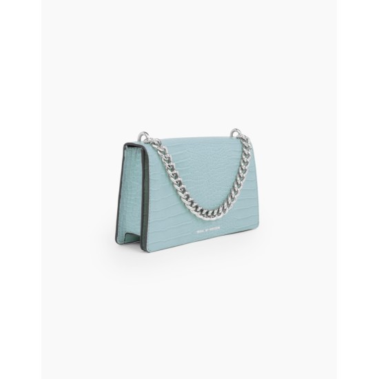 iDeal of Sweden SS21 Lia Baguette Medium Hand Bag - Soft Blue Croco - женская сумочка / сумка через плечо