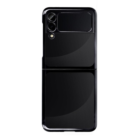 Forcell Focus Case priekš Samsung Galaxy Flip3 5G - Caurspīdīgs / Melns - plastikas aizmugures apvalks / vāciņš