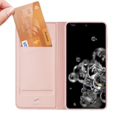 Dux Ducis Skin Pro series priekš Samsung Galaxy S22 Ultra 5G S908 - Rozā Zelts - sāniski atverams maciņš ar magnētu un stendu