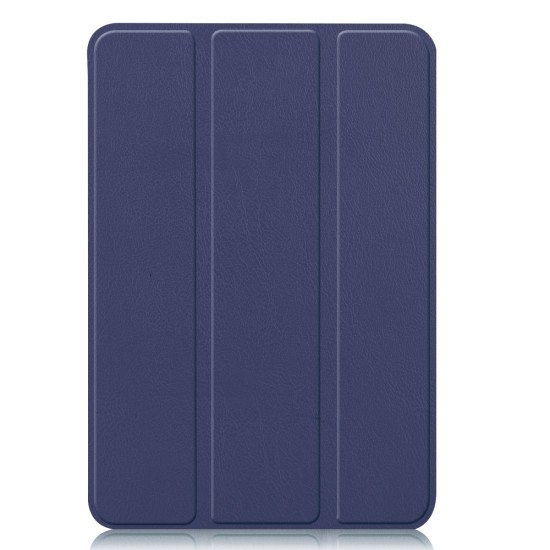 Tri-fold Stand PU Smart Auto Wake/Sleep Leather Case priekš Apple iPad mini 6 (2021) - Tumši Zils - sāniski atverams maciņš ar stendu