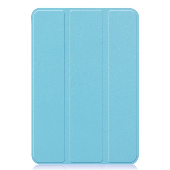 Tri-fold Stand PU Smart Auto Wake/Sleep Leather Case priekš Apple iPad mini 6 (2021) - Gaiši Zils - sāniski atverams maciņš ar stendu