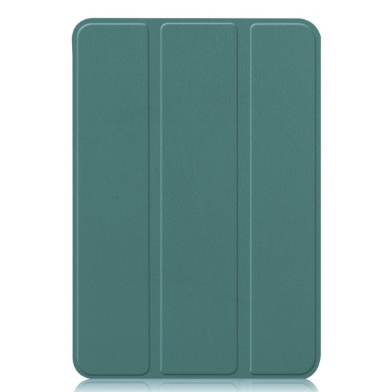 Tri-fold Stand PU Smart Auto Wake/Sleep Leather Case priekš Apple iPad mini 6 (2021) - Tumši Zaļš - sāniski atverams maciņš ar stendu