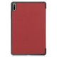 Tri-fold Stand PU Smart Auto Wake/Sleep Leather Case priekš Huawei MatePad 11 - Bordo - sāniski atverams maciņš ar stendu