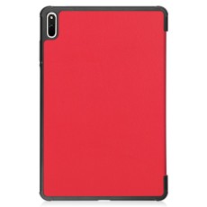 Tri-fold Stand PU Smart Auto Wake/Sleep Leather Case для Huawei MatePad 11 - Красный - чехол-книжка со стендом / подставкой