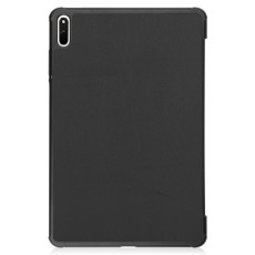 Tri-fold Stand PU Smart Auto Wake/Sleep Leather Case priekš Huawei MatePad 11 - Melns - sāniski atverams maciņš ar stendu