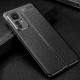 Litchi Skin PU Leather Coated TPU Mobile Phone Case priekš Xiaomi 12 / 12X - Melns - ādas imitācijas triecienizturīgs silikona aizmugures apvalks (maciņš, bampers, vāciņš, slim cover, bumper, back case)