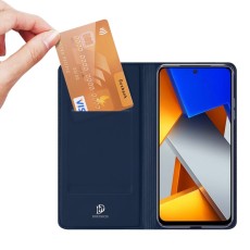 Dux Ducis Skin Pro series priekš Xiaomi Poco M4 Pro 4G - Tumši Zils - sāniski atverams maciņš ar magnētu un stendu