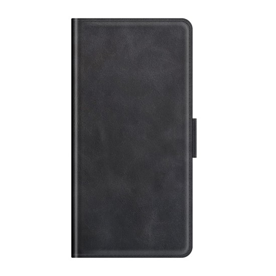 Magnetic Double Clasp PU Leather Book Case priekš Huawei P50 Pro - Melns - sāniski atverams maciņš ar magnētu un stendu