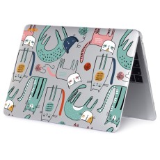 Enkay Hat Prince Hard PC Protective Case priekš Apple MacBook Air 13-inch (2018 / 2019) A1932; (2020) A2179; M1 (2020) A2337 - Caurspīdīgs / Kaķis - plastikas no abām pusēm apvalks / maciņš