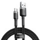 Baseus 3M Cafule 2A USB to Type-C cable - Pelēks / Melns - USB-C lādēšanas un datu kabelis / vads