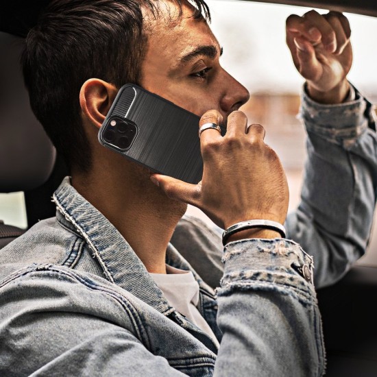 Simple Carbon TPU Back Phone Case priekš Realme 9 Pro / OnePlus Nord CE 2 Lite 5G - Melns - triecienizturīgs silikona aizmugures apvalks / bampers-vāciņš