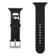 Karl Lagerfeld Silicone Karl Heads Series Watch Band KLAWMSLKK priekš Apple Watch 38 / 40 / 41 mm - Melns - silikona siksniņa viedpulksteņiem