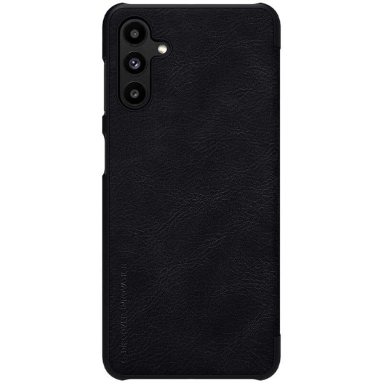 NILLKIN Qin Series Card Holder Leather Flip Case priekš Samsung Galaxy A13 5G A136 / A04s A047F - Melns - sāniski atverams maciņš