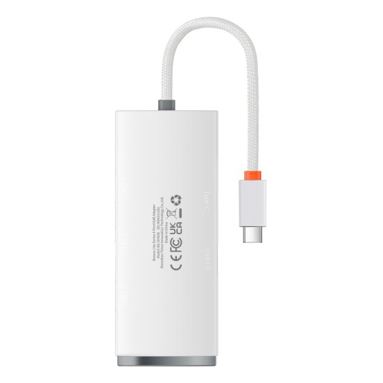 Baseus WKQX030302 Hub USB Type-C to 4xUSB 3.0 Conventer Adapter - Balts - USB adapteris telefoniem vai planšetdatoriem ar Type-C ieeju / konektoru