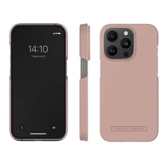 iDeal of Sweden Seamless SS22 Back Case priekš Apple iPhone 14 Pro - Blush Pink - ciets silikona aizmugures apvalks ar iebūvētu metālisku plāksni / bampers-vāciņš