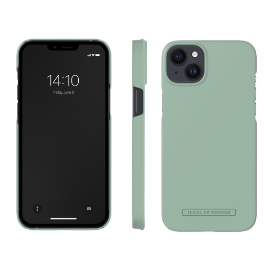 iDeal of Sweden Seamless SS22 Back Case priekš Apple iPhone 14 Plus - Sage Green - ciets silikona aizmugures apvalks ar iebūvētu metālisku plāksni / bampers-vāciņš