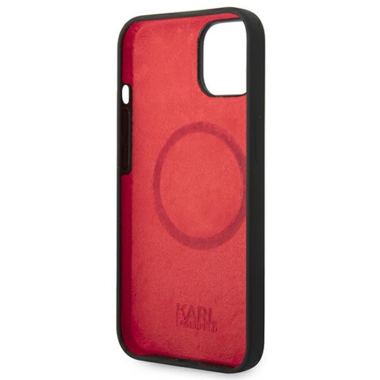 Karl Lagerfeld Silicone Choupette MagSafe series Back Case KLHMP14MSLCHBK priekš Apple iPhone 14 Plus - Melns - silikona aizmugures apvalks / bampers-vāciņš