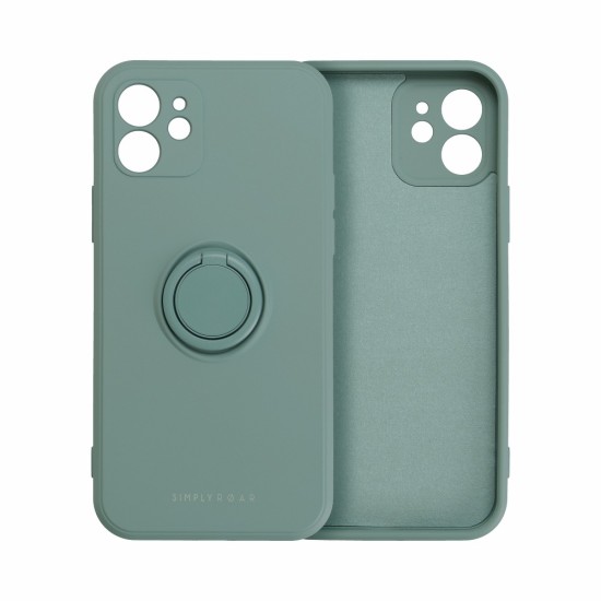 RoarKorea Amber Ring Back Case priekš Apple iPhone 14 Pro Max - Zaļš - silikona aizmugures apvalks ar gredzenu / bampers-vāciņš