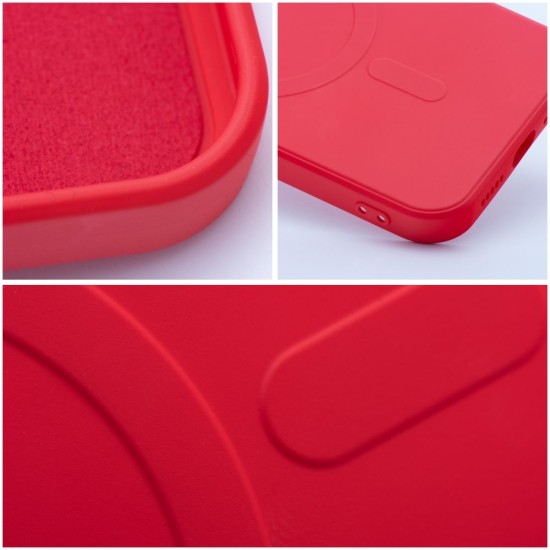 Silicone MagSafe Back Case priekš Apple iPhone 12 - Sarkans - silikona aizmugures apvalks / bampers-vāciņš
