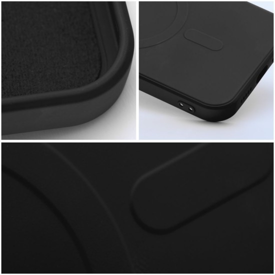 Silicone MagSafe Back Case priekš Apple iPhone 12 - Melns - silikona aizmugures apvalks / bampers-vāciņš