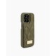 iDeal of Sweden Atelier AG22 Back Case priekš Apple iPhone 13 Pro - Puffy Khaki - mākslīgās ādas aizmugures apvalks ar turētāju / bampers-vāciņš