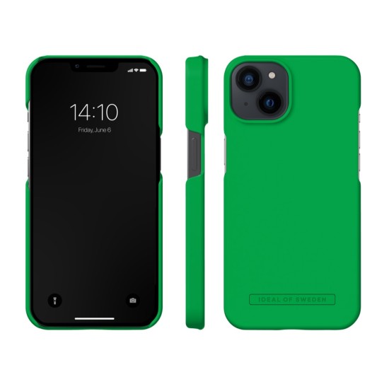 iDeal of Sweden Seamless AG22 Back Case priekš Apple iPhone 13 - Emerald Buzz - ciets silikona aizmugures apvalks ar iebūvētu metālisku plāksni / bampers-vāciņš