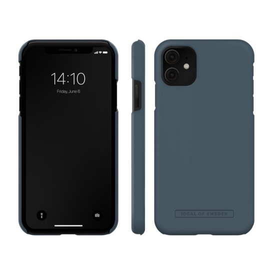iDeal of Sweden Seamless SS22 Back Case priekš Apple iPhone 11 - Midnight Blue - ciets silikona aizmugures apvalks ar iebūvētu metālisku plāksni / bampers-vāciņš