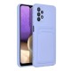 Forcell Card Back Case priekš Samsung Galaxy A52 A525 / A52 5G A526 / A52s 5G A528 - Violets - silikona aizmugures apvalks ar kabatiņu / bampers-vāciņš