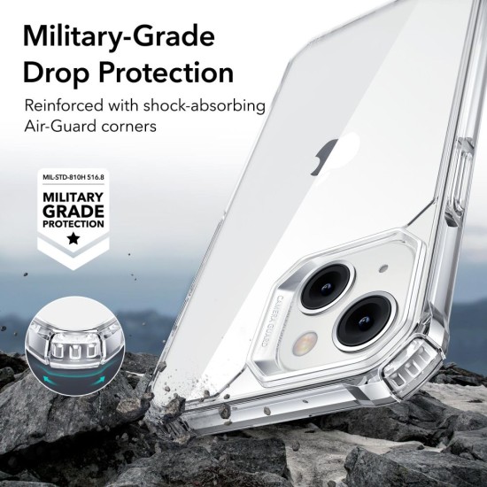 ESR Air Armor Back Case priekš Apple iPhone 14 - Caurspīdīgs - triecienizturīgs silikona-plastikāta aizmugures apvalks / bampers-vāciņš