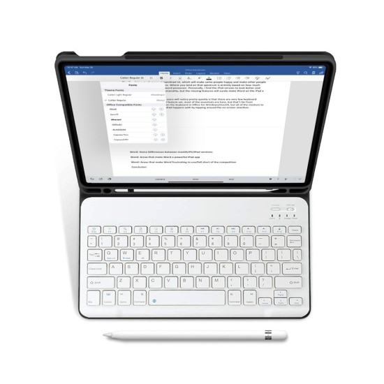 Tech-Protect SC Pen Book Case with Keyboard priekš Apple iPad Pro 11 (2018) / Air 4 (2020) / Air 5 (2022) - Melns - sāniski atverams maciņš ar stendu un klaviatūru