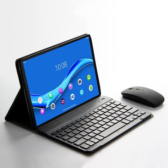 Tech-Protect Smart Case with Keyboard priekš Lenovo Tab M10 HD X306 - Melns - sāniski atverams maciņš ar stendu un klaviatūru