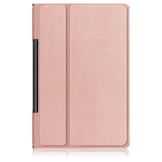 PU Leather Shock-Absorption Tablet Cover with Kickstand priekš Lenovo Yoga Tab 11 J706 - Rozā Zelts - sāniski atverams maciņš ar stendu