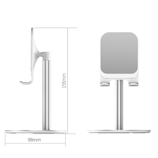 Usams US-ZJ048 Universal Dekstop Stand Holder for Phone and Tablet 7.9 inch - Sudrabains - Universāls galda stends / turētājs telefonam