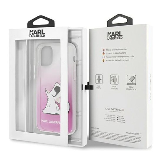 Karl Lagerfeld Choupette Fun series Back Case KLHCP12LCFNRCPI priekš Apple iPhone 12 Pro Max - Rozā - silikona aizmugures apvalks / bampers-vāciņš