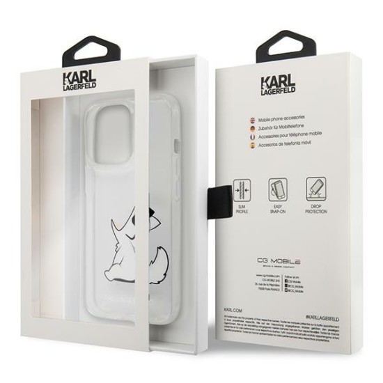 Karl Lagerfeld Choupette Fun series Back Case KLHCP14LCFNRC priekš Apple iPhone 14 Pro - Caurspīdīgs - silikona aizmugures apvalks / bampers-vāciņš