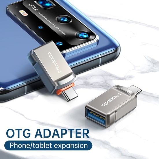 Mcdodo OT-8730 Mini OTG adapter USB Female to Type-C Male - Pelēks - adapteris telefoniem vai planšetdatoriem ar Type C ieeju / konektoru