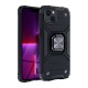 Nitro Armored Hybrid Back Case priekš Apple iPhone 14 - Melns - triecienizturīgs silikona-plastikāta aizmugures apvalks ar gredzenu / bampers-vāciņš