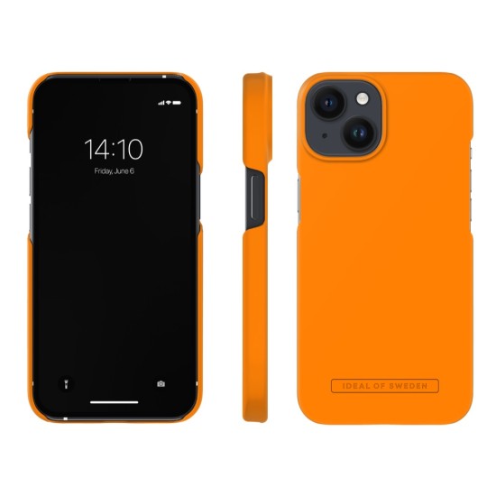 iDeal of Sweden Seamless AS23 Back Case priekš Apple iPhone 14 - Apricot Crush - ciets silikona aizmugures apvalks ar iebūvētu metālisku plāksni / bampers-vāciņš