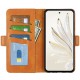PU Leather Case with Magnetic Double Clasp priekš Huawei Honor 70 - Brūns - sāniski atverams maciņš ar magnētu un stendu