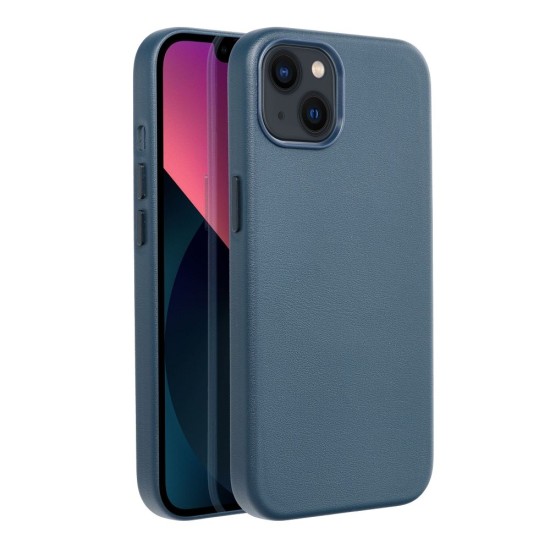 Leather MagSafe Back Case для Apple iPhone 13 - Тёмно Синий - чехол-накладка из искусственной кожи / бампер-крышка